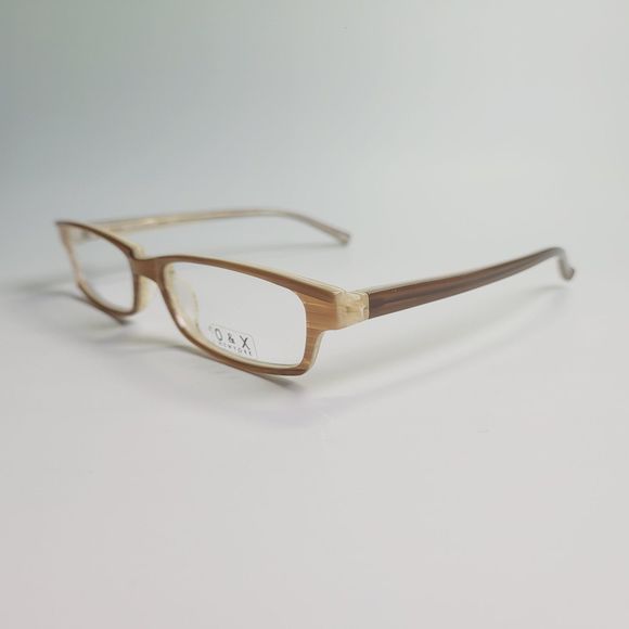 O&X New York OP-41 eyeglasses beige brown rectangular full frame 53-17 140 C7 - Picture 2 of 11